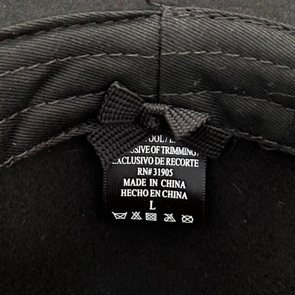 Women’s Black 100% Wool Hat with Matching Black Grosgrain Ribbon Band, Size Lg - Picture 14 of 14